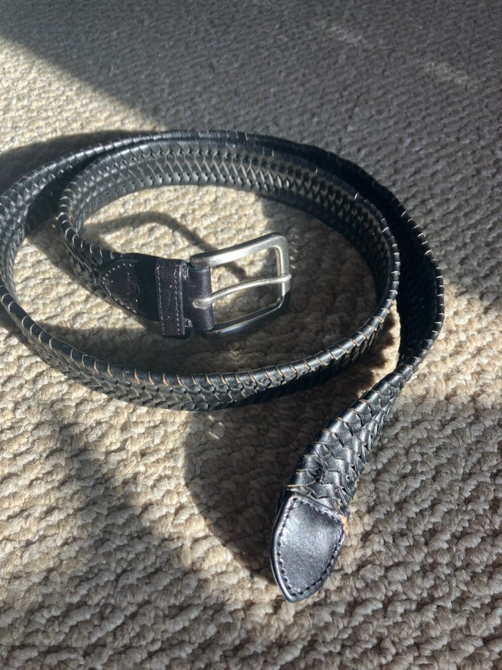 Tommy Bahama Leather Lace Casual Stretch Braided Belt Large Used